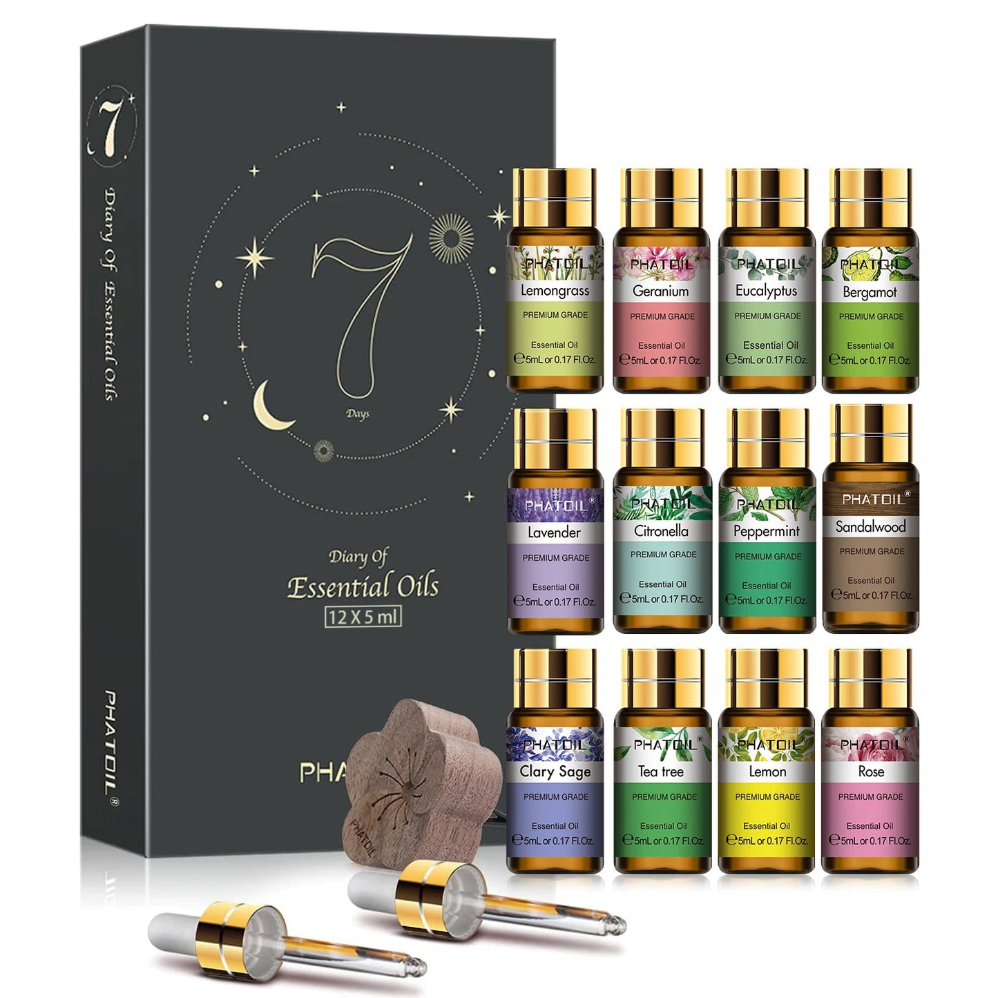 ✨ Kit Premium de Aromaterapia – 15 Aceites Esenciales Naturales (5 ml c/u)