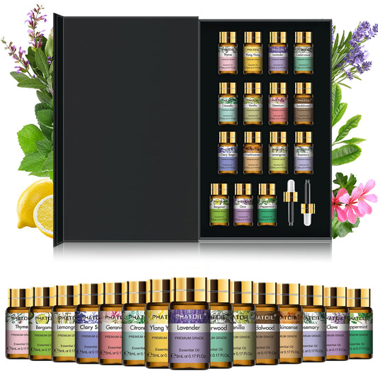 ✨ Kit Premium de Aromaterapia – 15 Aceites Esenciales Naturales (5 ml c/u)